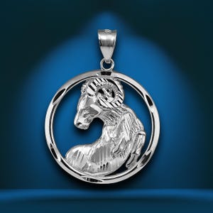 Sterling Silver Zodiac Sign Pendant Necklace | Round Diamond-Cut Design | 12 Astrology Signs