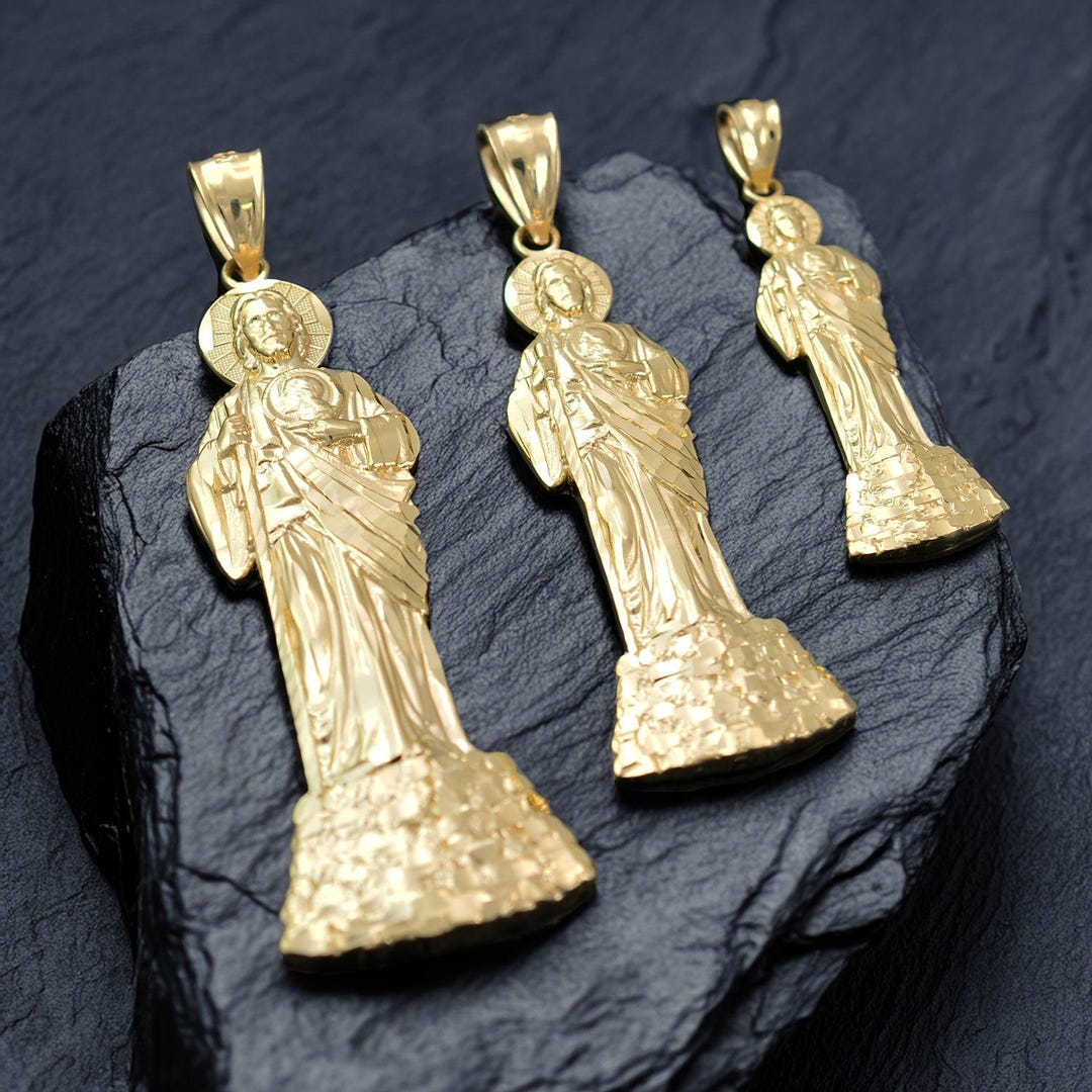 Gold St. Jude Pendant Saint Jude Patron of Lost Causes Charm Small ...