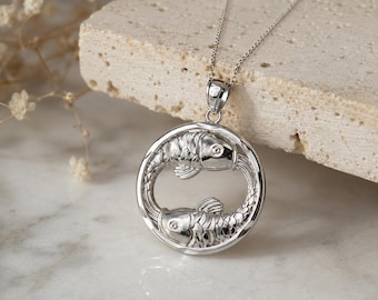 Sterling Silver Zodiac Sign Pendant Necklace | Round Diamond-Cut Design | 12 Astrology Signs