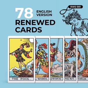 Rider Waite Smith Renewed Tarot Card Deck Printable, High Resolution, English Language, Commercial Use.