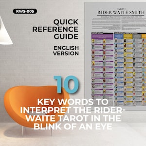 Tarot Cheat Sheet Rider Waite In English, Large-scale printing, High resolution, commercial use.
