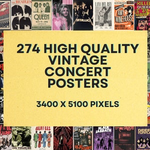 HOCHWERTIGES Konzertplakat 274 STÜCK | Digitaler Artikel | 3400 x 5100 Pixel | Poster Retro Punk & Classic Rock | Vintage Musikband
