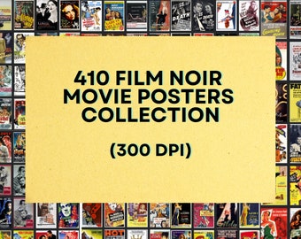 Colección de carteles de películas de 410 Film Noir / 300 PPI DPI / Paquete retro vintage / Collage de arte de pared estético / Carteles de películas vintage imprimibles