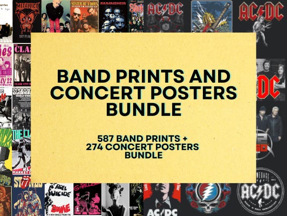 587 Rock Band Designs + 274 High Quality Concert Posters Bundle