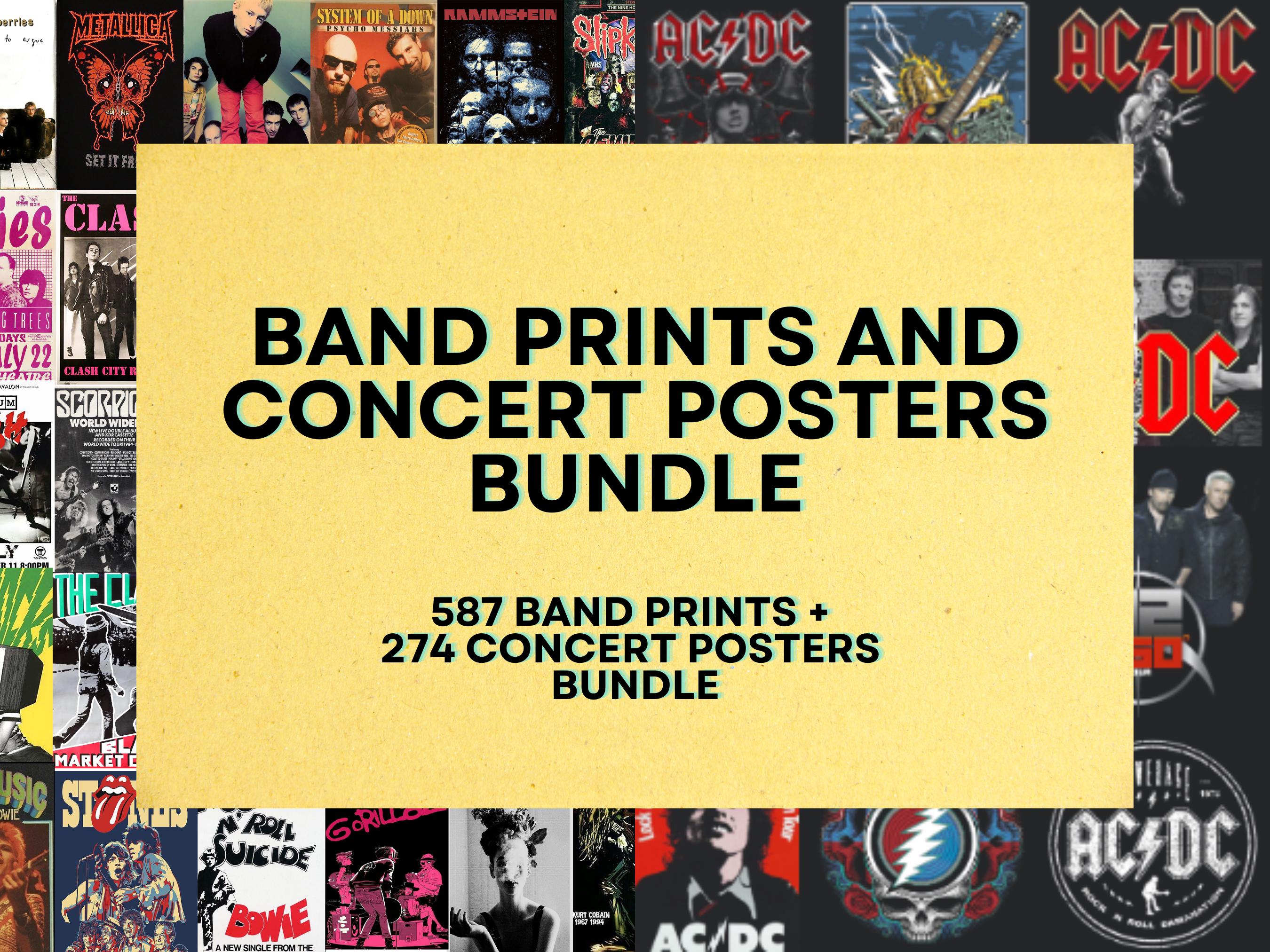 587 Rock Band Designs + 274 High Quality Concert Posters Bundle