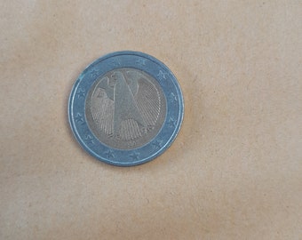 希少な2002年ドイツ2ユーロ硬貨 - 「G」ミントマーク付きヴィンテージ