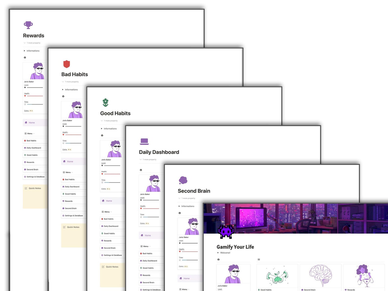 Gamify Your Life Notion Template Etsy