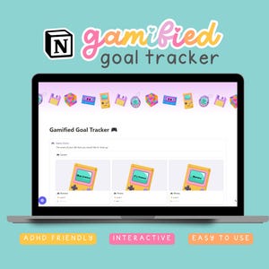 Gamified Tracker | ADHD-Friendly Notion Template | Gamify Your Goals and Projects | Notion Goal Planner & Project Management