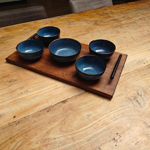 wooden serving board / tray with handles