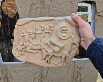 Jabba Sail Barge Faux Stone Art Display Prop - Ne Ganna Dateel Jabba bas-relief