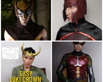 Foam Template Pattern - Wolverine - Magneto Cowl/Helmet, Robin Torso Armor Titans, Loki Crown