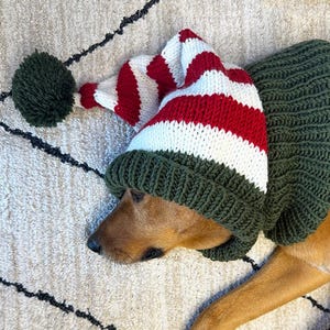 Holiday Elf Hat For Dogs, Dog Hat Pattern, Elf Hat Dog Hat Knitting Pattern, dog hat, Christmas Dog Hat, Elf Dog Hat Pattern, Elf Dog Hat,