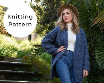 Claire's Blue Modern Cardigan Knitting Pattern / Outlander Patterns / Outlander / Outlander Knitting Patterns / Claire Cardigan Season 5