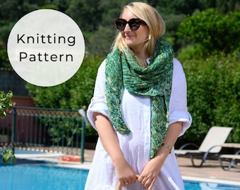 Asymmetrical Shawl Knitting Pattern, Shawl Pattern, Shawl Knitting Pattern, Asymmetrical Shawl, Shawl Knit, Easy Knitting Pattern,