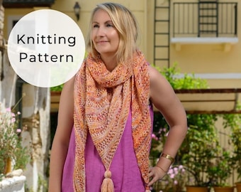 Asymmetrical Shawl Knitting Pattern, Shawl Pattern, Shawl Knitting Pattern, Asymmetrical Shawl, Shawl Knit, Easy Knitting Pattern,