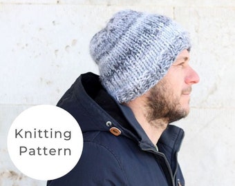 Knitting Pattern / Men's hat pattern / Men's knit hat / Simple hat pattern / Easy knitting pattern / Beanie pattern