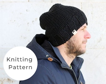 Knitting Pattern / Men's hat pattern / Men's knit hat / Simple hat pattern / Easy knitting pattern / Beanie pattern