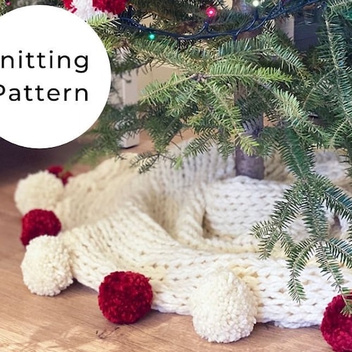 Christmas Tree Skirt Knitting Pattern Chunky Knit Tree Skirt Etsy