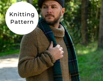 Men's Sweater Knitting Pattern / Sweater Pattern / Men's Sweater Pattern / Turtleneck Sweater Pattern / Sweater Knitting Pattern