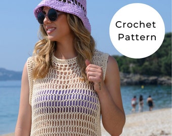 Beach Dress Crochet Pattern, Crochet Pattern, Crochet Cover Up Pattern, Beach Cover Up Crochet Pattern, Beach Dress,