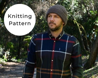 Ribbed Beanie Knitting Pattern / Mariner Hat Pattern / Men's Hat Pattern / Mariner's Hat Pattern / Easy Knitting Pattern / Beanie Pattern