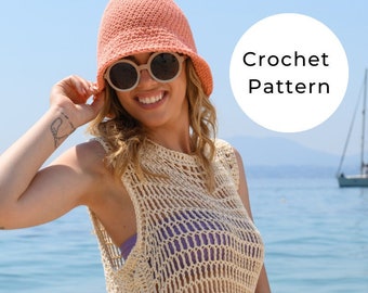Bucket Hat Crochet Pattern, Crochet Bucket Hat Pattern, Sun Hat Crochet Pattern, Beach Hat Crochet Pattern, Summer Hat, Sun Hat, Bucket Hat,