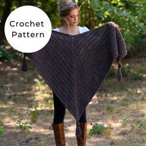 Crochet Tassel Shawl Pattern / Outlander Crochet Patterns / Outlander / Outlander Patterns / Crochet Triangle Shawl / Outlander Shawl image 1
