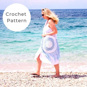 Crochet beach bag pattern, crochet bag, crochet pattern, crochet bag pattern, crochet circle bag pattern, beach bag