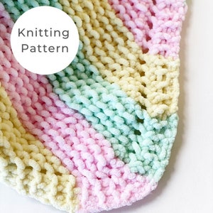 Corner To Corner Baby blanket pattern, baby blanket knitting pattern, baby knitting patterns, baby knits, Striped Baby Blanket, image 1