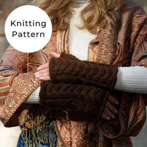 Malva Christie Fingerless Gloves Knitting Pattern / Fingerless Mittens / Fingerless Gloves / Cable Knit / Cable Knitting