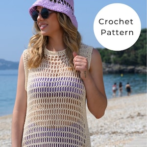 Beach Dress Crochet Pattern, Crochet Pattern, Crochet Cover Up Pattern, Beach Cover Up Crochet Pattern, Beach Dress,