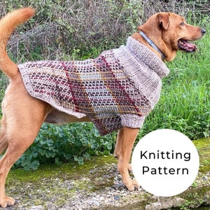 Fraser tartan dog sweater knitting pattern, dog sweater, dog clothes, dog jumper pattern, dog sweater small, medium, large,