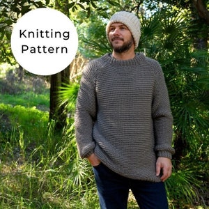 Men&#39;s Sweater Pattern / Sweater Pattern / Men&#39;s Sweater Knitting Pattern / Raglan Sweater Pattern / Crewneck Sweater Knitting Pattern