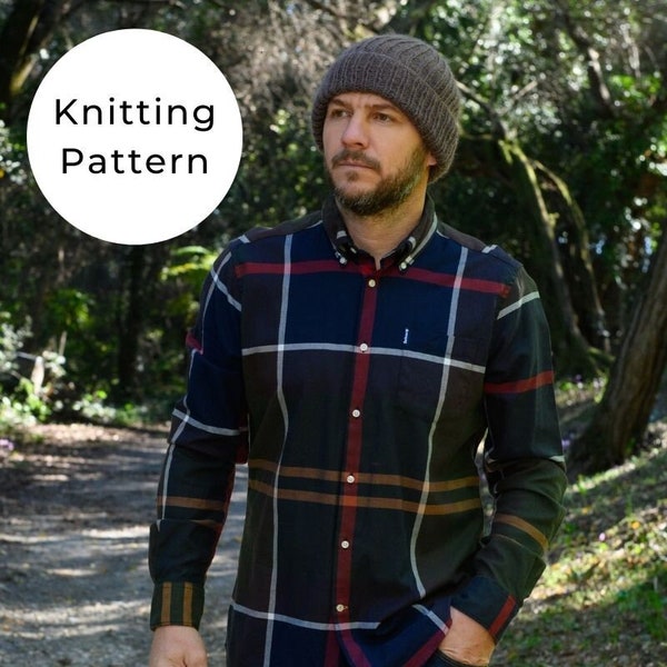 Ribbed Beanie Knitting Pattern / Mariner Hat Pattern / Men's Hat Pattern / Mariner's Hat Pattern / Easy Knitting Pattern / Beanie Pattern
