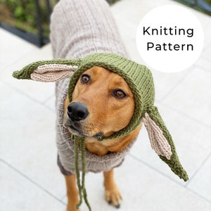 Dog sweater knitting pattern, Baby Yoda pattern, dog sweater pattern, knitting pattern, dog clothes, dog jumper pattern image 1