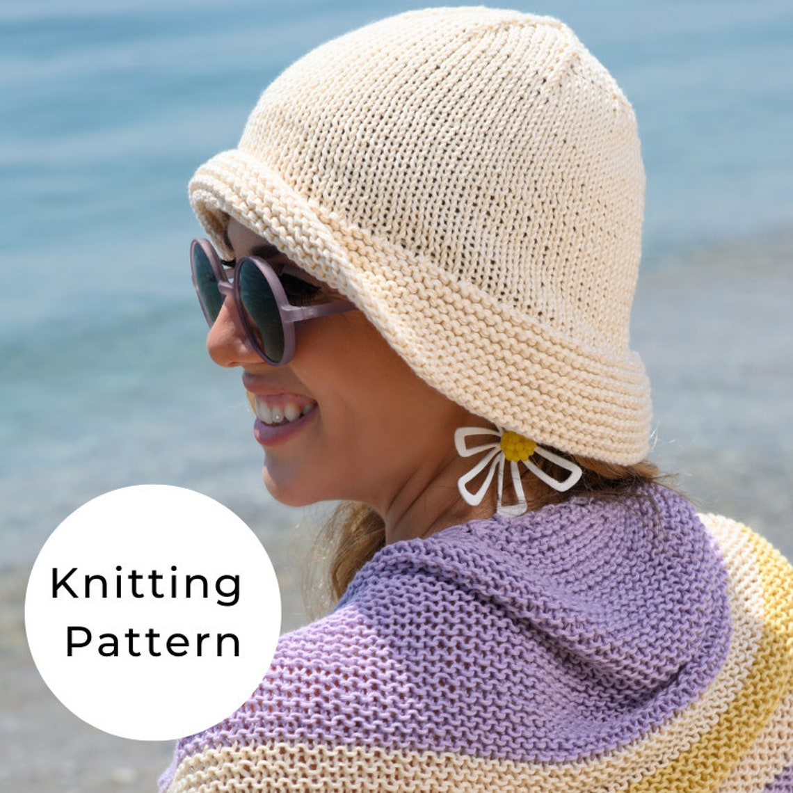 Bucket Hat Knitting Pattern Knitted Bucket Hat Pattern Sun Etsy
