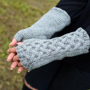 Celtic Cable Fingerless Gloves Pattern /Knitting Pattern /  Fingerless Mittens Pattern / Outlander Patterns / Cable Knit / Outlander Knits