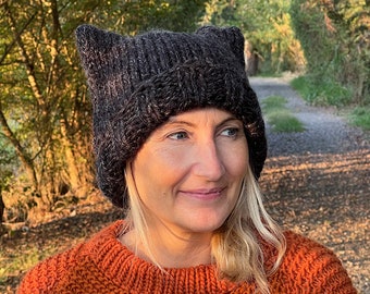 Cat Ear Beanie Knitting Pattern/ Knitted Cat Hat/Hat Pattern / Easy Hat Knitting Pattern / Beanie Hat Pattern/ Hat Pattern / Basic Hat