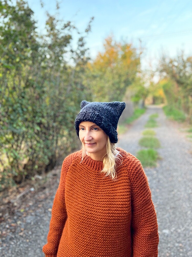 Cat Ear Beanie Knitting Pattern/ Knitted Cat Hat/hat Pattern Cat Ear Beanie Knitting Pattern/ Knitted Cat Hat/hat Pattern
