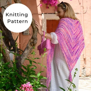 Love Triangle Shawl Knitting Pattern, Shawl Pattern, Shawl Knitting Pattern, Triangle Shawl, Triangle Scarf, Easy Knitting Pattern,