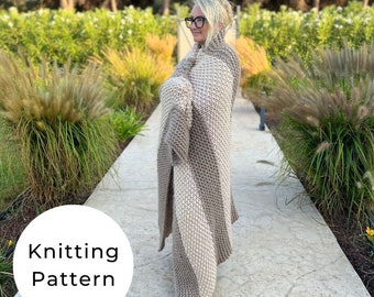 Chunky Knit Blanket Pattern, Basic Blanket Pattern, Chunky Blanket Knitting Pattern, Knitted Blanket, Oversized Throw Pattern, Blanket