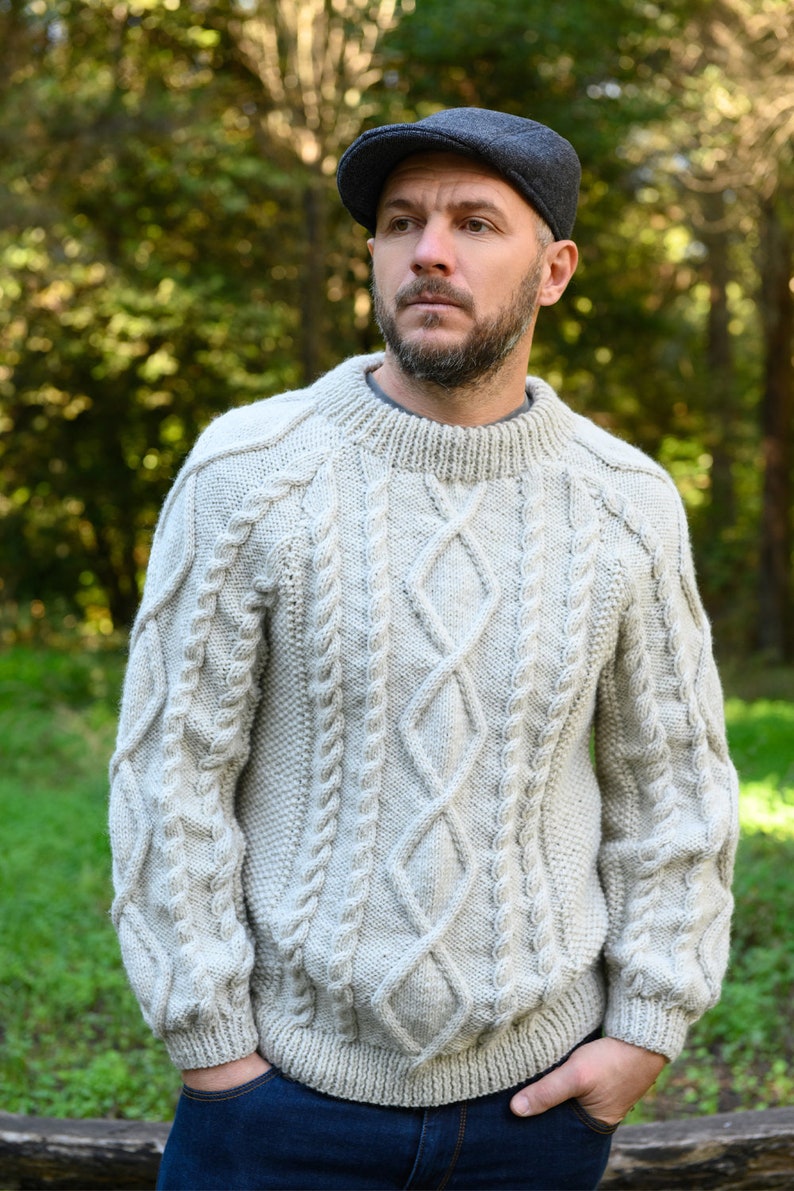 Men's Aran Sweater Pattern / Sweater Pattern / Men's Sweater Knitting Pattern / Cable Knit Sweater Pattern / Aran Sweater image 3