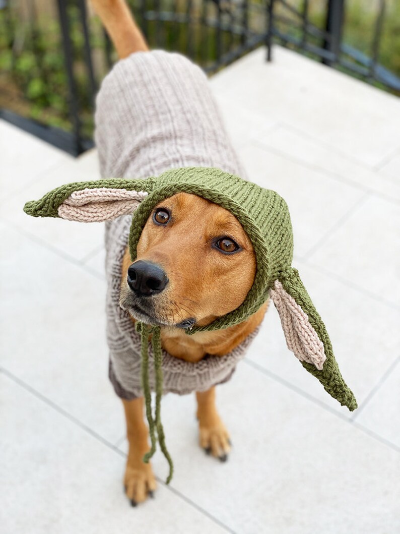 Dog sweater knitting pattern, Baby Yoda pattern, dog sweater pattern, knitting pattern, dog clothes, dog jumper pattern image 6