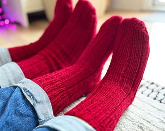 Patrón de tejido de calcetines acanalados (6 tallas), patrón de tejido de calcetines, patrón de calcetines para niños, patrón de tejido de calcetines para hombres, patrón de tejido de calcetines para mujeres