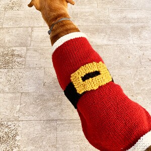 Santa Claus Dog Sweater Knitting Pattern, dog sweater knitting pattern, dog sweater pattern, dog clothes, dog jumper pattern, Christmas image 7