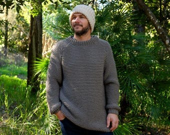 Men's Sweater Pattern / Sweater Pattern / Men's Sweater Knitting Pattern / Raglan Sweater Pattern / Crewneck Sweater Knitting Pattern
