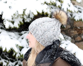 Cable Knit Hat Pattern, Cable Hat Knitting Pattern, Easy Cable Hat Pattern, Cable Knitting,