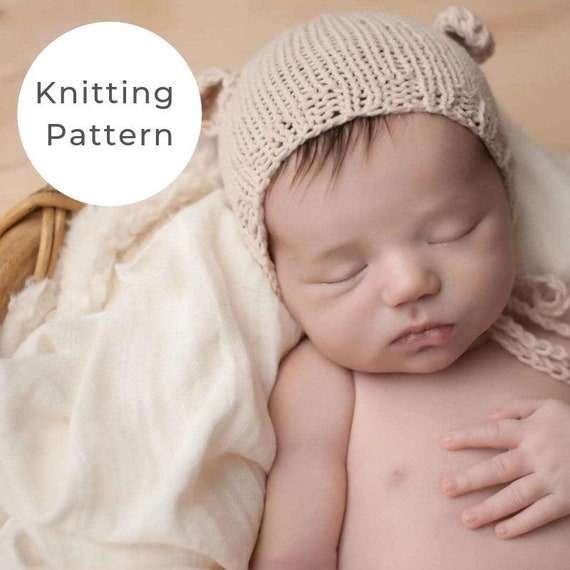 Baby Bonnet Pattern Bear Hat Pattern Bear Bonnet Knitting Pattern Bear Bonnet With Ears