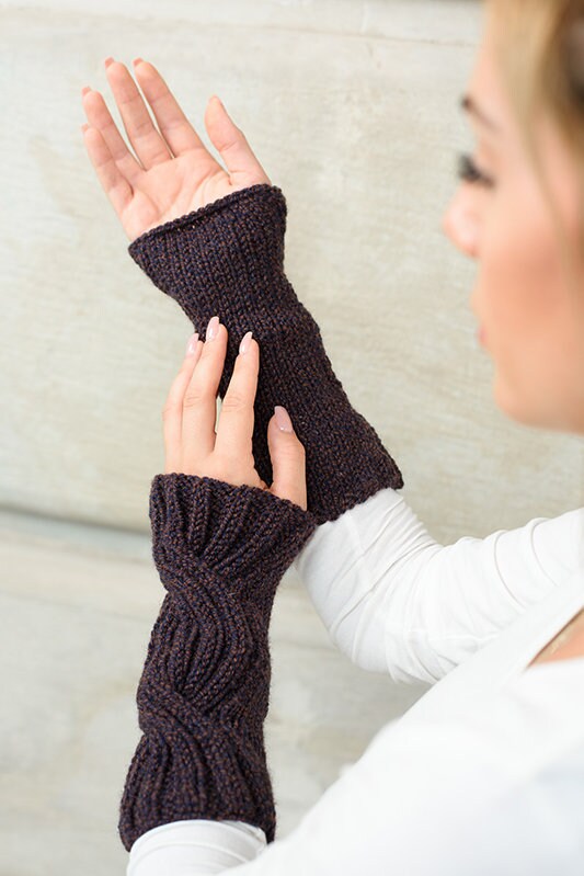 Cable Knit Wrist Warmers Pattern / Wrist Warmers Pattern / Arm Etsy