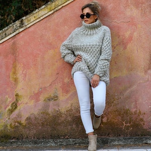 Oversized Chunky Knit Sweater Pattern, Thick Knit Sweater Pattern, Raglan Sweater Pattern, Oversized Sweater, Super Bulky Sweater, image 5
